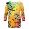 thumbnail image 4 of Turilly Fashion Christmas Women's Casual Print Round Neck 3/4 Sleeve T-Shirt Top Blouse, 4 of 4