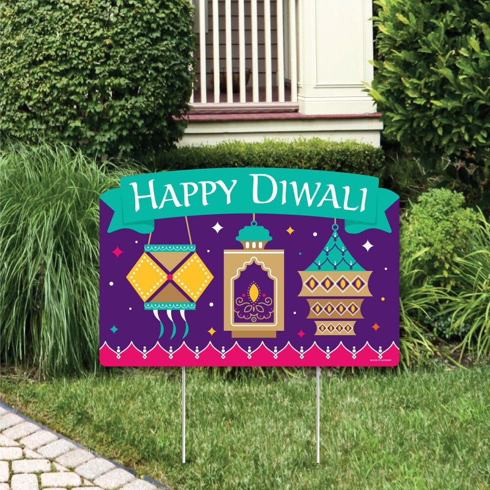 Happy Diwali Festival of Lights Party Yard Sign Lawn Decorations