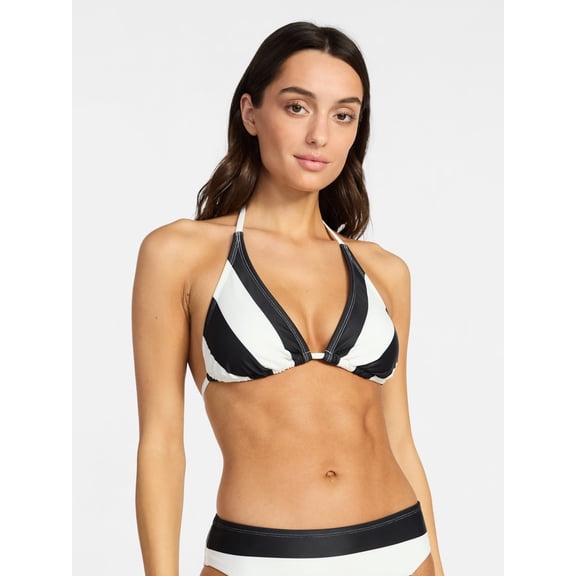 Time and Tru Women's Stripe a Pose Long Triangle Top, Sizes XS-XL