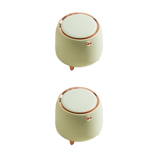 Naiovety Cubo de basura de escritorio con tamaño compacto y clásico para cocina Ocultar bolsa de basura Cubo de oficina ABS Verde claro dorado Oro verde claro 2Conjunto