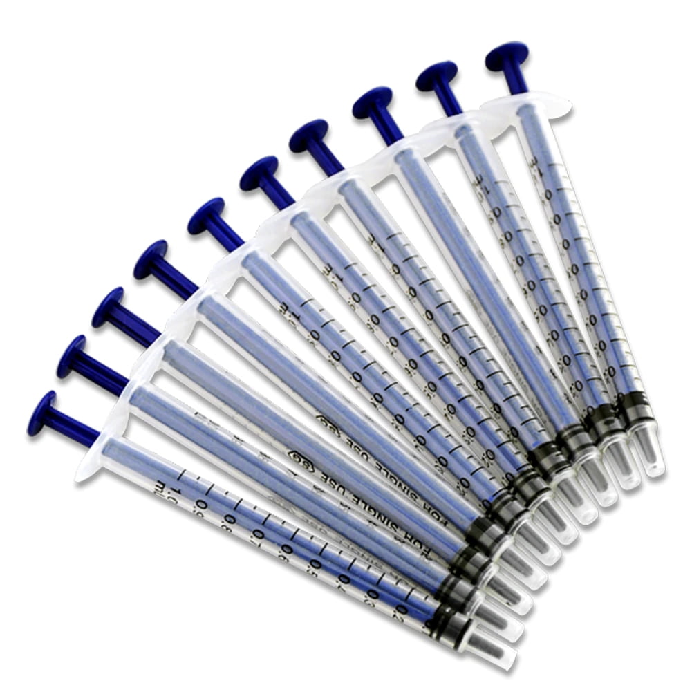 10x 1mL Disposable Plastic Nutrient Syringe Injector Liquid Chemistry Lab Tool
