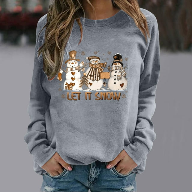 Chandails d'Hiver Grande Taille Automne pour Femmes Imprimé Mode Halloween Décontracté Confortable Sweat à Capuche Amusant Gris TTG