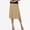 🔥 Khaki, variant on USSUMA Elastic Trumpet Midi Skirt High-Waist Stretch Fabric Flared Hem Pull-On Design For Casual Streetwear Office Weekend And Travel Flattering Mid-Length Silhouette — Midi Skirt
