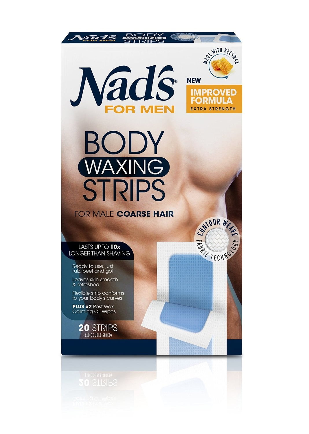buffet peddelen scannen Nad's For Men Body Waxing Strips, 20 Count + FREE Eyebrow Trimmer -  Walmart.com