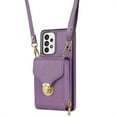 thumbnail image 6 of ELEHOLD Crossbody Wallet Case for Samsung Galaxy A53 5G,Premium Leather Case with Card Holders Zipper Pocket Metal Snap Stand Function Detachable Shoulder Strap Luxury Case for Women,Purple, 6 of 7
