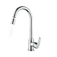 thumbnail image 1 of Kitchen Faucet Black Pull Out Sink Hot Cold Mixer Tap, 360° Rotation Brushed Nickle Stream Sprayer Head Chrome Water Tap Copper ,Versatile Features, 1 of 7