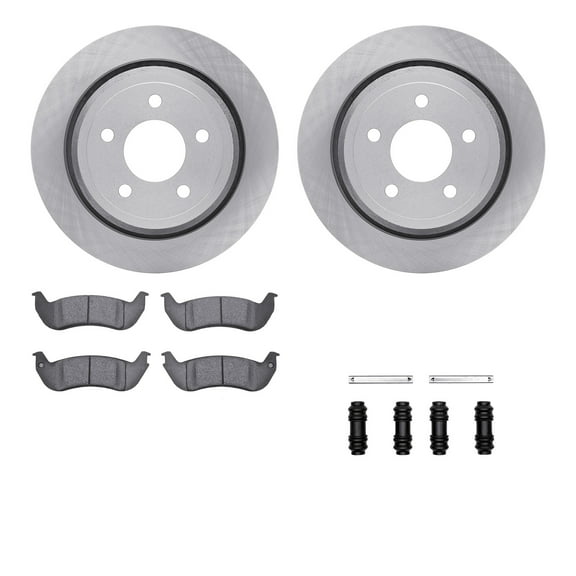 Dynamic Friction Company Rear Brake Rotors with 5000 Advanced Brake Pads includes Hardware 6512-56115