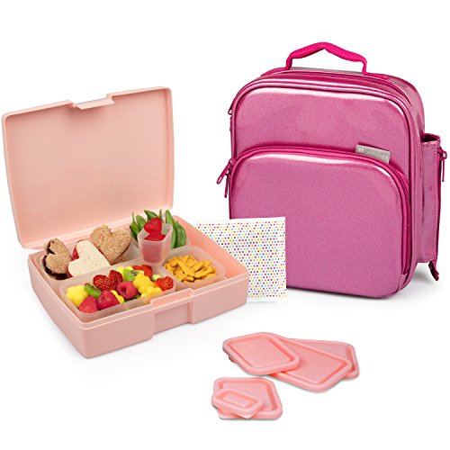 pink metallic suitcase
