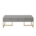thumbnail image 3 of Nicole Miller Jaheim Faux Shagreen Coffee Table with 2 Drawers, Grey/Gold, 3 of 8