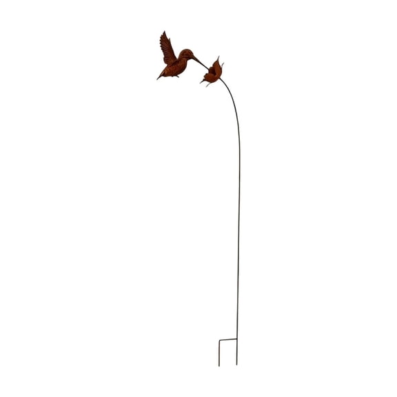 Virelaxpo Hummingbird Flower Metal Garden Stake for Yard Flower Bed Decor