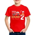 thumbnail image 3 of Huowey Boys T Shirt Top Casual Solid Color Short Sleeve Excavator Graphic T Shirt Suitable For Play And Everyday Wear Tee Tops,Red,3-4 Years, 3 of 4