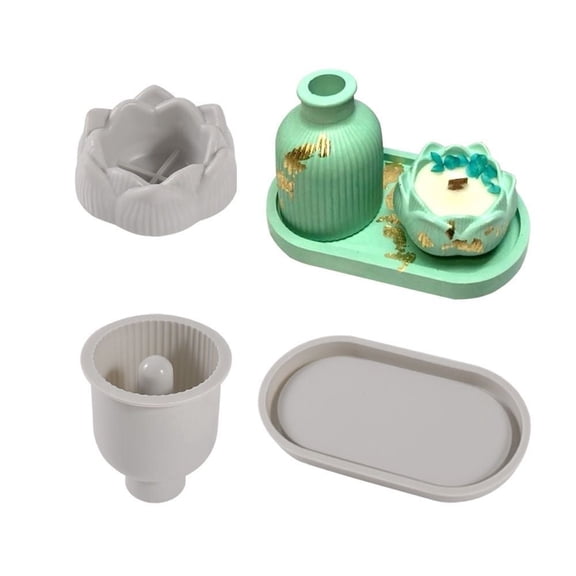 Sugagale 3Pcs Silicone Resin Molds Set, Epoxy Casting Molds for DIY Candle Holder, Flower Vase, Home Decor Crafts