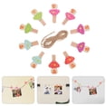 thumbnail image 1 of HINTRMENT 50pcs Mushroom Clip Hemp Rope Small Clip for Hanging Photo Collage and Various Uses, 1 of 6