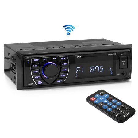 Pyle Bluetooth Marine Receiver Stereo, Hands-Free Calling, Wireless Streaming, MP3/USB/SD Readers, AM/FM Radio (Black)