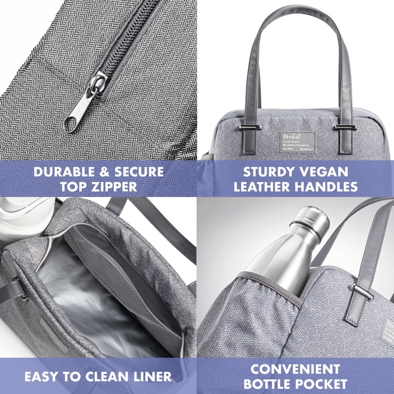 Fit & Fresh Laketown Large Insulated Lunch Tote, Gray photo 6