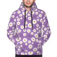 thumbnail image 2 of Bingfone Daisies Flowers Men's Drawstring Hoodie Long Sleeve Pocket Sweatshirts-4X-Large, 2 of 6