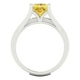 thumbnail image 4 of 2.28 ct Brilliant Princess Cut Yellow Zircon 14k White Gold Solitaire with Accents Engagement Bridal Wedding Ring Band Set size 10.75, 4 of 7