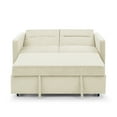 thumbnail image 4 of Loveseat Sofa Bed with Pull-Out Bed Adjustable Back Two Arm Pocket Modern Convertible Sofa Bed,Versatile Sleeper Sofa for Living Room Office,Beige, 4 of 7