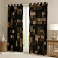 thumbnail image 2 of Manfei Teens Honeycomb Geometric Curtains Pack of 2 (42x84 Each), Brown Chic Abstract Curtains Blackout, Rectangle Square Bedroom Curtains, Curtains and Drapes Room Decor, 2 of 6