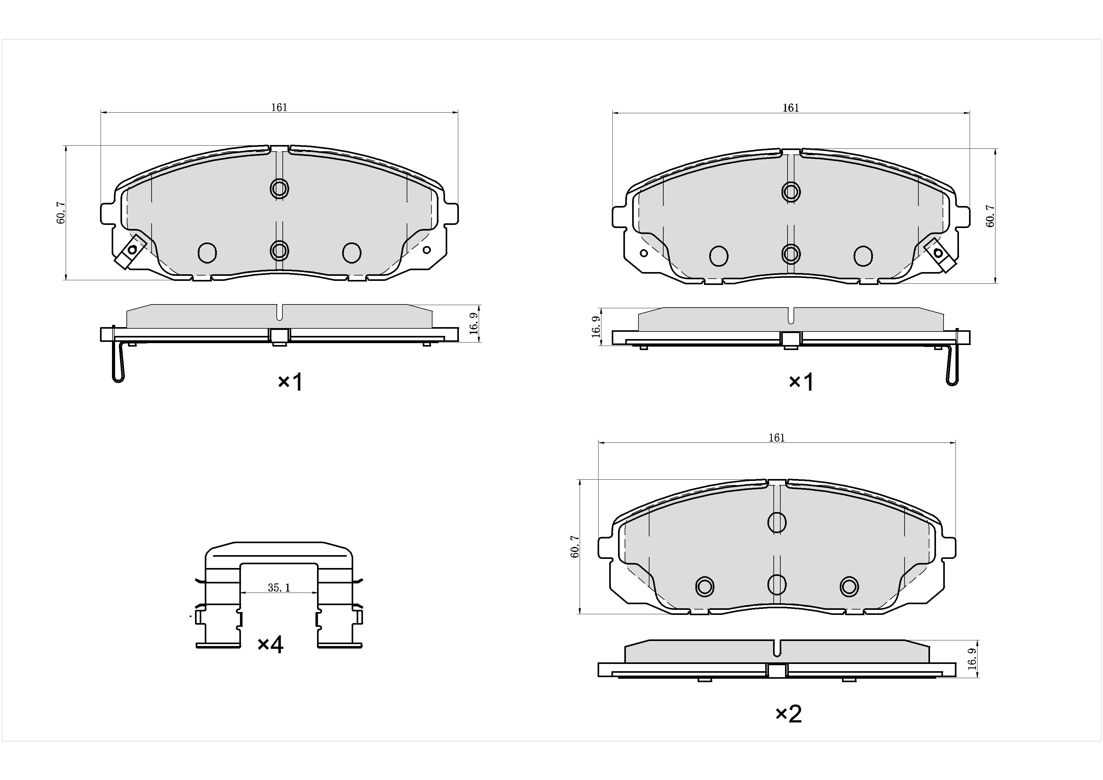 UltraHC 700 Brake Pad Set, Front HC7.1814.0.C, Kia Sedona 2021-2015