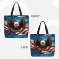 thumbnail image 2 of Fotbe Cartoon Bald Eagle USA Bolsa Tote con Estampado para Mujer, Bolsos con Cremallera, Bolsa de Hombro Casual de Gran Capacidad con Bolsillos Internos, 2 of 7