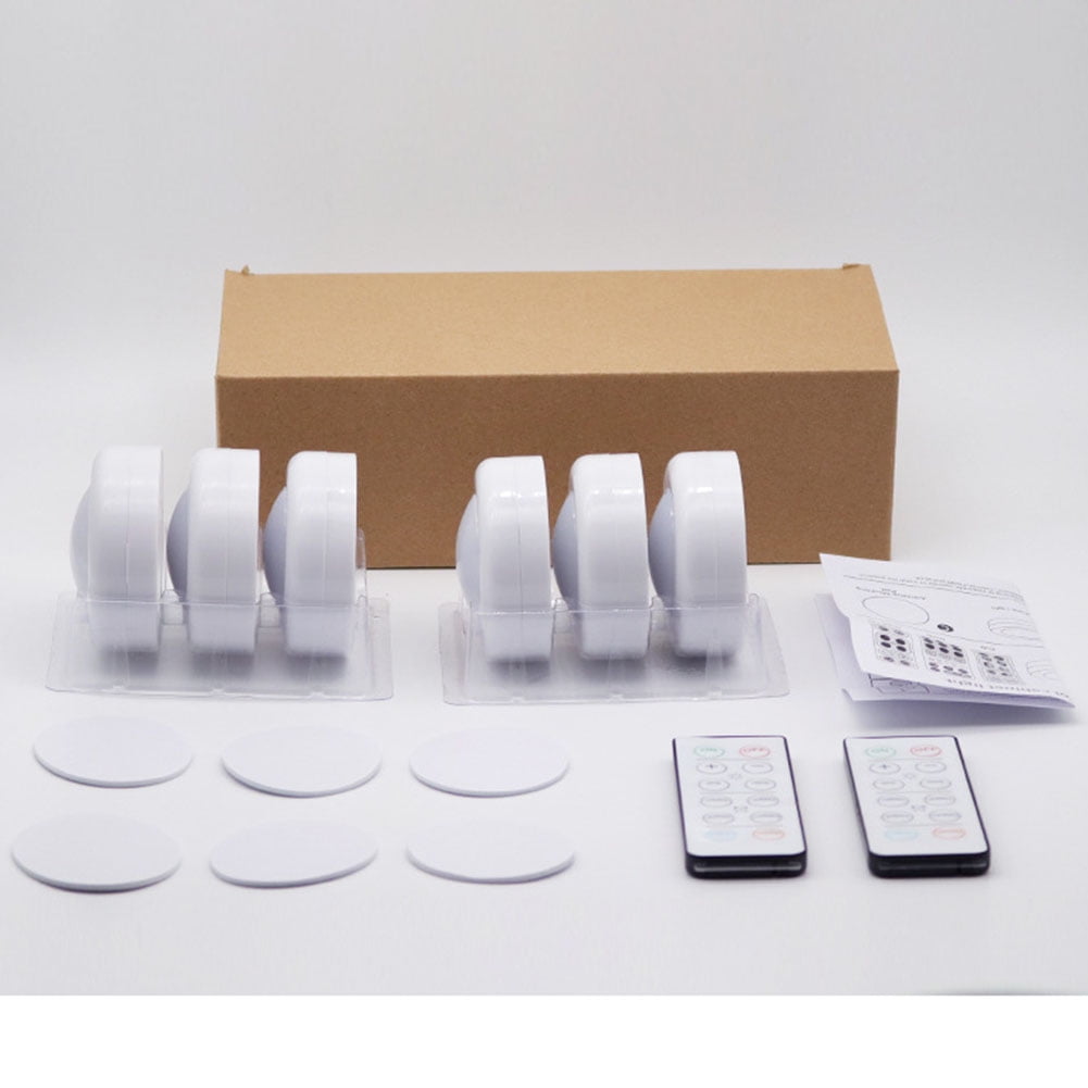 Lowestbest 6Pcs LED Color Changing Puck Lightings, Battery Powered Dimmable Night Light with Wireless Remote Controls for Cabinet & Counter Lowestbest 6Pcs LED Color Changing Puck Lightings, Battery Powered Dimmable Night Light with Wireless Remote Controls for Cabinet & Counter