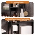thumbnail image 4 of Bamboo Over the Toilet Storage Cabinet, 4-Tier Freestanding Bathroom Organizer with 2 Acrylic Doors, Toilet Paper Holder Hooks & Adjustable Shelves, Black, 4 of 10