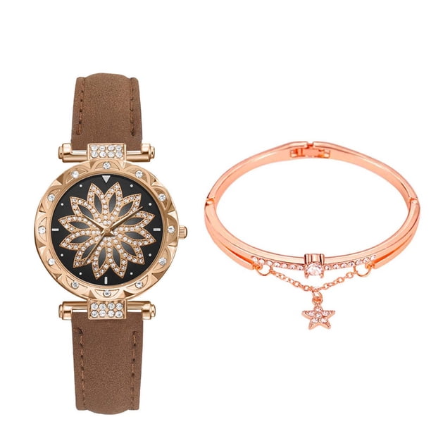 Conjunto de relojes para mujer S Tarry Sky Reloj de pulsera para mujer Casual Leather Sports Q Uart Wmkox8yii gfajkfgbkjabf1974