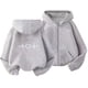 thumbnail image 2 of Sudadera deportiva informal con capucha y manga larga con estampado degradado para niños y niñas, de poliéster, 2 of 8