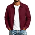 thumbnail image 2 of Mens Lightweight Jackets Casual Light Track Jacket for Men Fall Zip Work Dress Business Coat Men's Solid Color Long-sleeved Jacket, 2 of 8