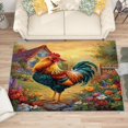 thumbnail image 2 of Rooster Rugs for Kitchen Floor - 7x10 Rug, Rooster Rug - Home Decor, Rustic Farmhouse Washable Rugs for Living Room Bedroom, Retro Farm Animal Area Rug, Chicken Carpet, Rooster Gifts for Women, 2 of 7
