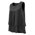 thumbnail image 5 of WCJM Women's Tanks Womens Sleeveless Chiffon Tank Top Double Layers Casual Blouse Lightweight Comfy Basic Tunic Shirts Classic Tops（Black,XL）, 5 of 7