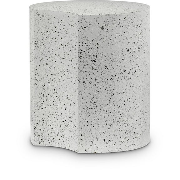 Meridian Furniture Dimple White Terrazzo Pattern Iron Metal End Table