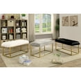 thumbnail image 2 of Furniture of America Euna II Faux Fur and Metal Dining Bench, Black, 2 of 3