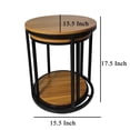 thumbnail image 5 of Molly Nesting Table Set of 2- Round Brown Solid Wood Top- Black Metal Frame, 5 of 5