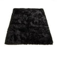 thumbnail image 2 of Faux Fur Area Rug Luxuriously Soft and Eco Friendly  Rectangle 5' X 7' Black Made in France, 2 of 3
