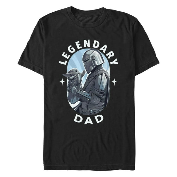 Men's Star Wars: The Mandalorian Legendary Dad Din Djarin and Grogu Graphic T-Shirt