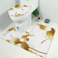 thumbnail image 2 of Gold Splash Marble Pattern Bathroom Rugs Sets 3 Piece,Toilet Cover Set,Absorbent Non Slip Bathroom Mats Sets with U-Shaped Contour Rug Toilet Rug Set, 2 of 5