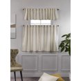 thumbnail image 5 of 3S Brother's Solid Linen Look Curtains Drapes Kitchen Valance Set of 3 Hanging Rod Pocket Window Valance Treatments Decorative Valances Tiers Café Curtains (Cream 50"x14"Valance - 24"x30"Tiers), 5 of 6