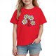 thumbnail image 1 of Blusas y camisas de manga corta con cuello redondo para niños y niñas, camisetas gráficas de manga corta, blusas con estampados bonitos para la temporada escolar., 1 of 8