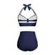 thumbnail image 5 of Bikini Mujer Traje de Baño Conjunto de Bikini Push Up Sexy Para Mujer, Traje de Baño de Dos Piezas de Cintura Alta, Tankini Con Estampado Fruncido Retro, Para Playa, Piscina y Fiesta 1828, 5 of 5