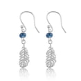 thumbnail image 1 of Aretes de Hoja Contorneada Colgantes para Adolescentes en Plata Esterlina, 1 of 1
