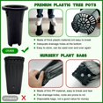 thumbnail image 4 of 10Pcs Plastic Deep Plant Nursery Pots, Thick Stable Tall Tree Pots, Reusable Tall Seedling Plant Container Pots, Deep, 4 of 7