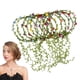 thumbnail image 4 of Nvzi Guirnalda floral con forma de corona, diadema con flores rosas, tocado hecho a mano para novias, tocados, fiestas, festivales, accesorios para el cabello (morado), 4 of 5
