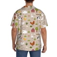 thumbnail image 3 of Gukieu animals farm Print Men's Short-sleeved Shirts, Button-down Pocket Shirts, T-shirts, Beach Vacation Travel Summer Clothing-Small, 3 of 5