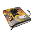 thumbnail image 2 of HELLHERO Black Cat Floral Pattern Retro Book Cover Sleeve with Zipper Polyester Fabric Book Storage Bag Waterproof Stationery, Accessories for Reading Lovers, 2 of 8