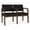 Black, variant on Lenox Wood Reception Waiting 2-Seat Tandem Seating / Walnut Wood / Black