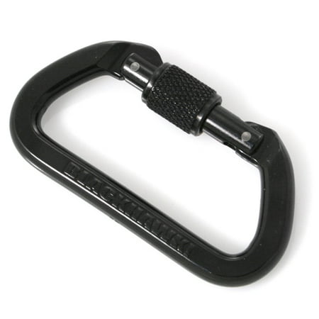 LOCKING D CARABINER ALUM BLK