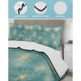 thumbnail image 4 of Quilts Twin Size, Teal Green Dandelion Soft Comforter Bedding Set for Bed, Pastoral Botanical Blossom Lightweight Quilted Bedspread with Pillow Cover(2 Pieces) for All Season, 68x86 Inch, 4 of 6