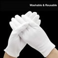 thumbnail image 4 of GiLiling 12-Pairs White Cotton Gloves, Breathable Work Glove Liners for Dry Hands, Stretchy Fit Moisturizing Gloves for Jewelry Inspection and SPA Care, Universal Size, 4 of 5